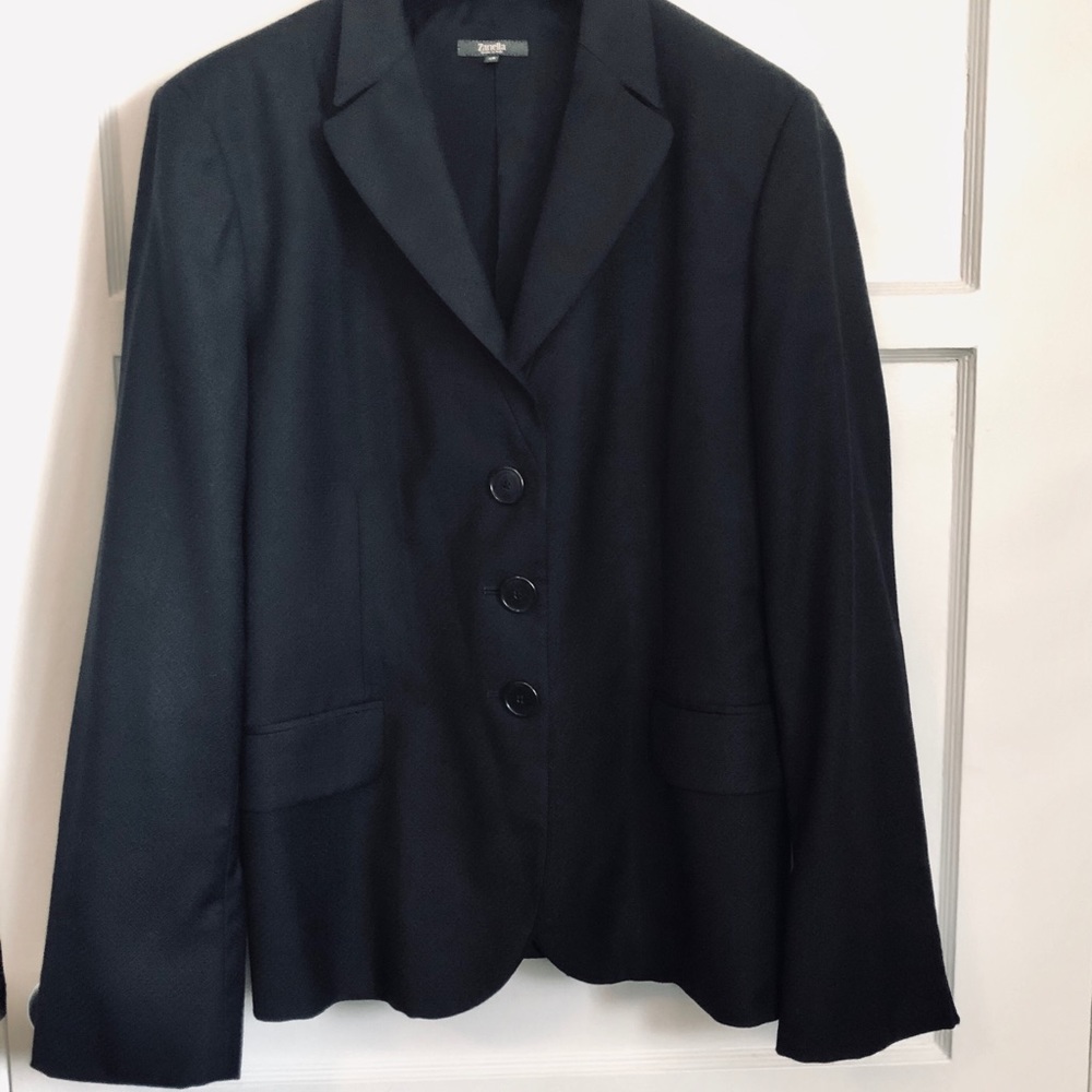 Zanelle Black Italian Embossed Print Blazer